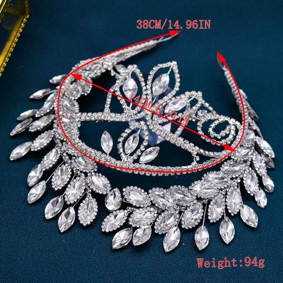 Rhinestone Wedding Headband Silver Bridal Headpiece Tiaras for Women main image 3
